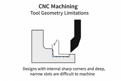 CNC machining, tool geometry limitation CNC machining, tool geometry limitation