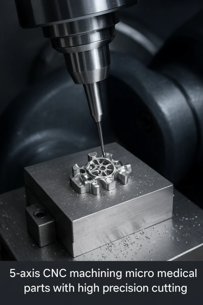 5-axis CNC machining micro medical parts with high precision cutting